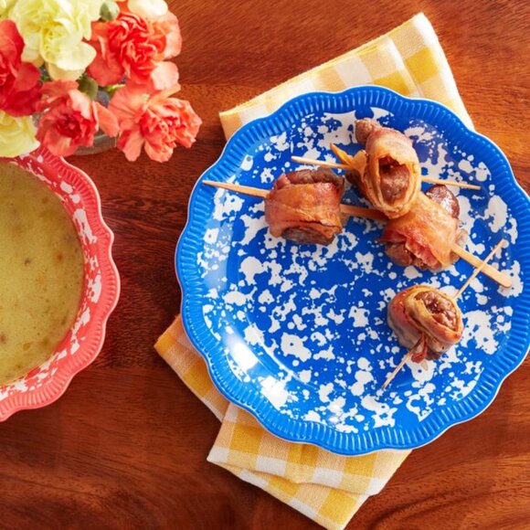 Lot of 4 Pioneer Woman Melamine Appetizer Dessert Plates Splatter Blue - Picture 3 of 3